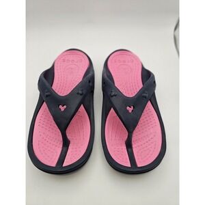 Crocs Disney Mickey Mouse Pink Sandals Flip Flop Size 9 M Slides Pool Beach Shoe
